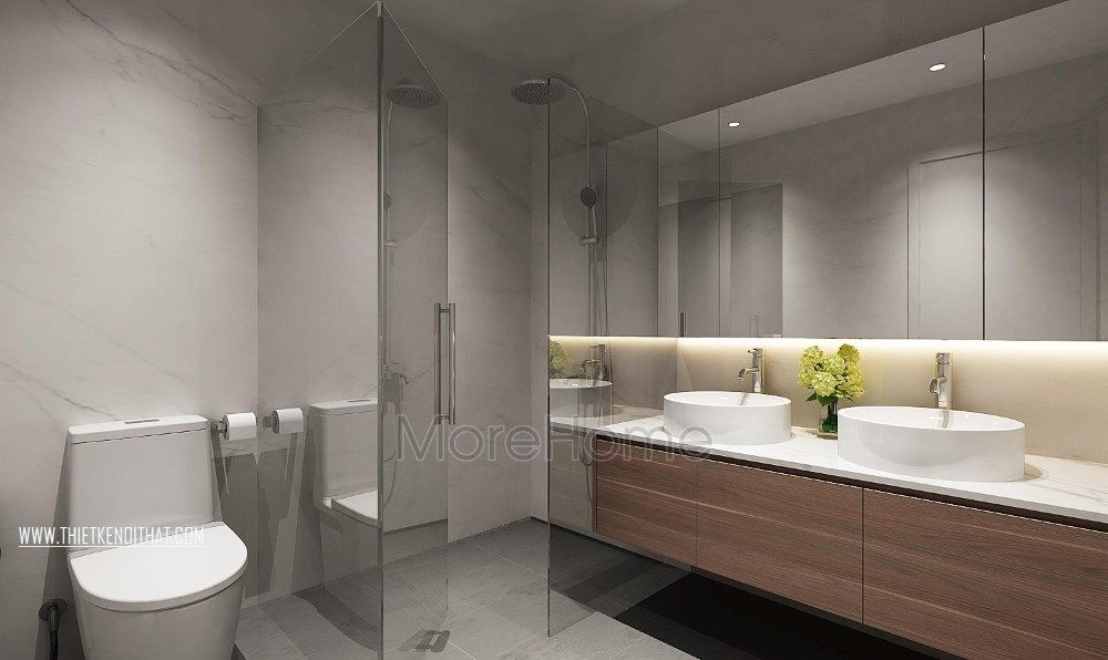 Thiết kế nội thất phòng tắm, nhà vệ sinh căn hộ chung cư Penthouse Imperia Garden